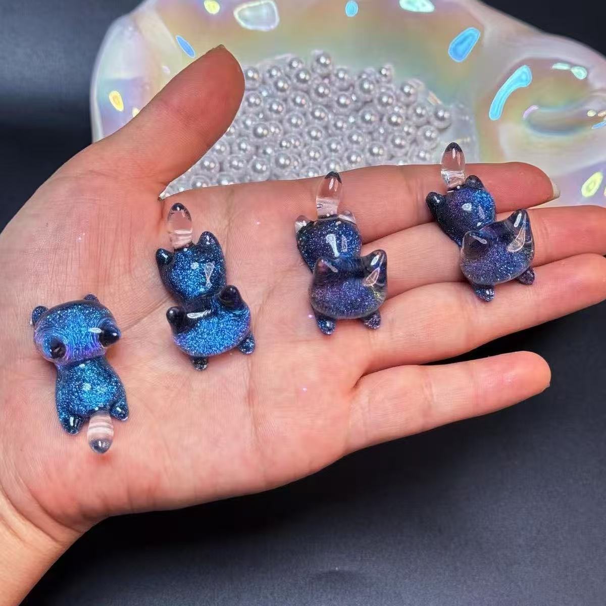 「開封」にゃんこちゃん・装飾品(ハートとポップコーン・プレゼントの形付き)(初購入+2袋)