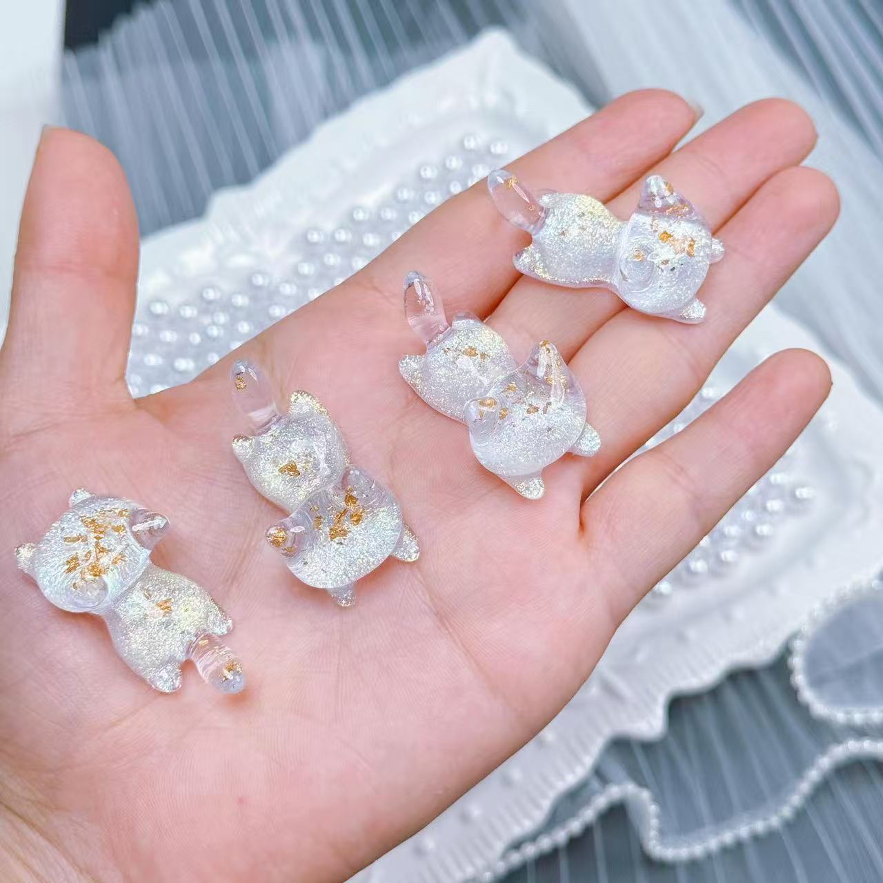 「開封」にゃんこちゃん・装飾品(ハートとポップコーン・プレゼントの形付き)(初購入+2袋)