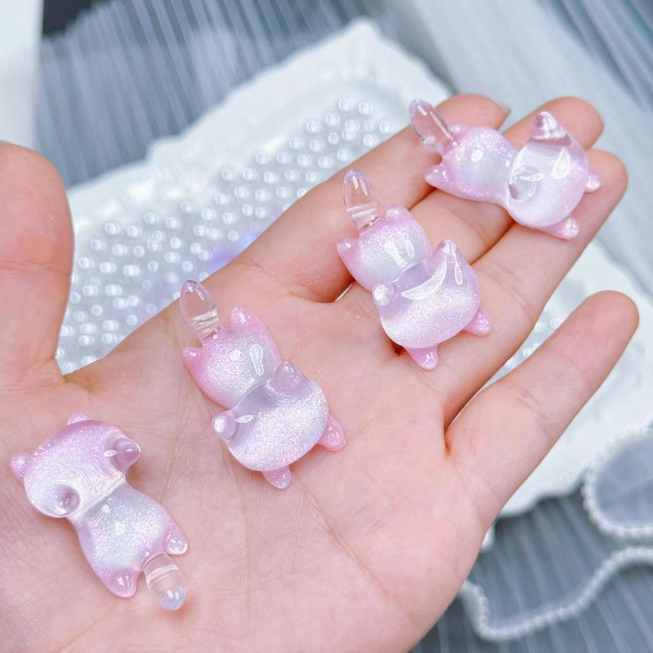 「開封」にゃんこちゃん・装飾品(ハートとポップコーン・プレゼントの形付き)(初購入+2袋)