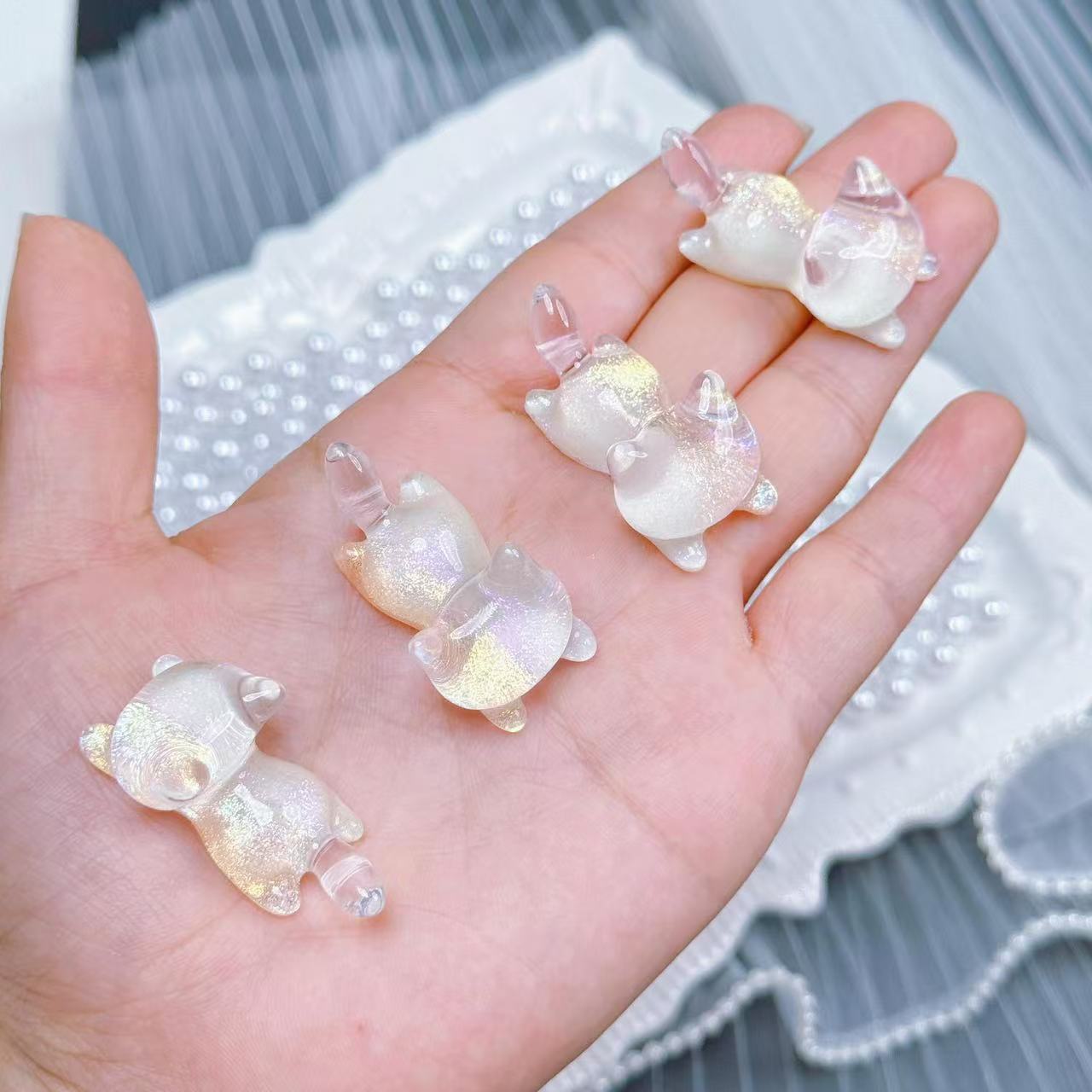 「開封」にゃんこちゃん・装飾品(ハートとポップコーン・プレゼントの形付き)(初購入+2袋)